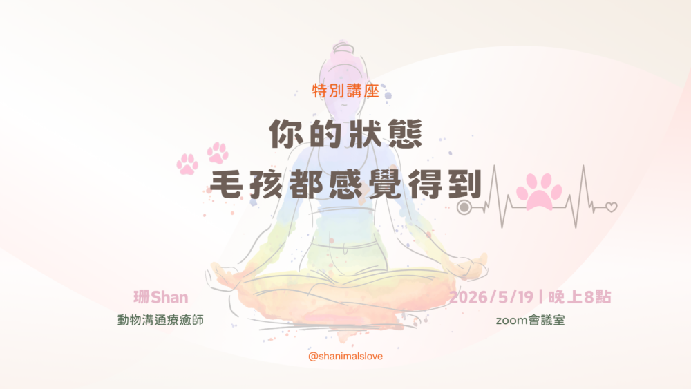<線上講座>你的狀態，毛孩都感覺得到